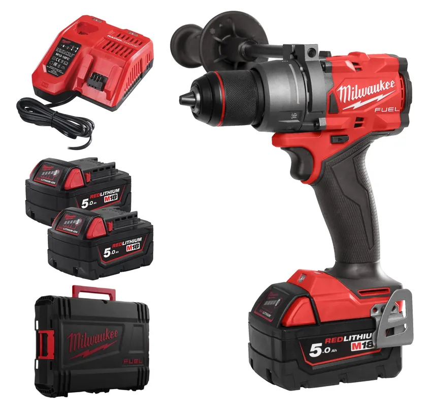 Hete Deal MILWAUKEE M18 FPD3-502X aku příklepová vrtačka 18 V, 2x akumulátor 5,0 Ah, nabíječka, kufr