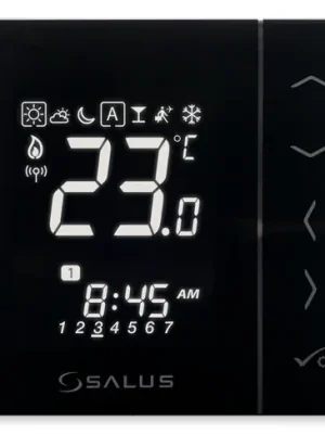 SALUS prostorový termostat, bezdrátový, černá Alleen Vandaag