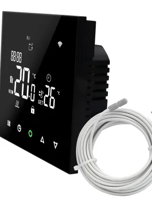 ELEKTROBOCK prostorový termostat, pro elektrické topení, drátový, Wi-Fi, černá Betrouwbaar