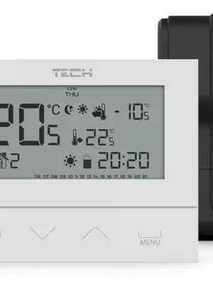 Exclusieve Akce TECH CONTROLLERS EU-292 V2 prostorový termostat, s přijímačem, bezdrátový, bílá