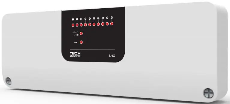 Časově Omezené TECH CONTROLLERS EU-L-10 regulátor 230V, drátový, pro termoelektrické pohony, 10 zón, bílá