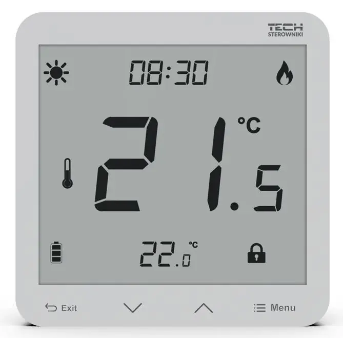 TECH CONTROLLERS EU-T-3.1 prostorový termostat, drátový, bílá Víkendová Akce