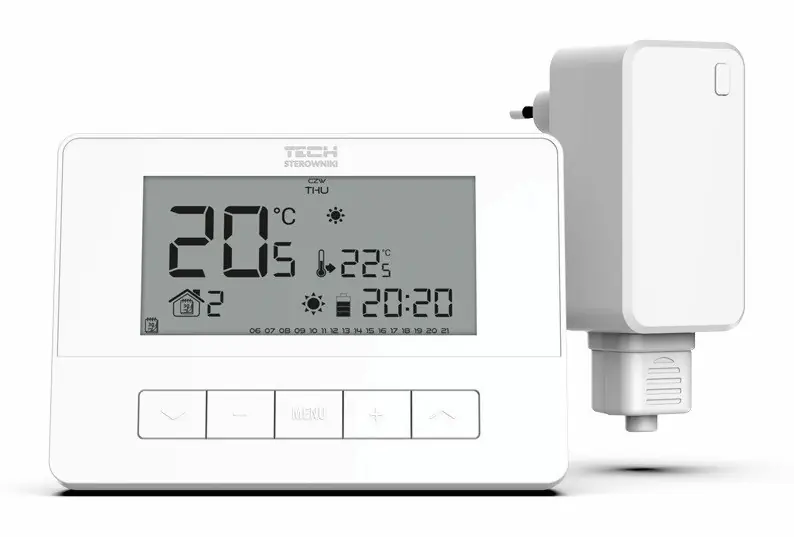 TECH CONTROLLERS EU-T-4.2 prostorový termostat, s přijímačem do zásuvky, bezdrátový Betaalbaar