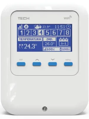 TECH CONTROLLERS EU-WiFi 8S regulátor, pro ovládání bezdrátových elektrických pohonů Horká Nabídka
