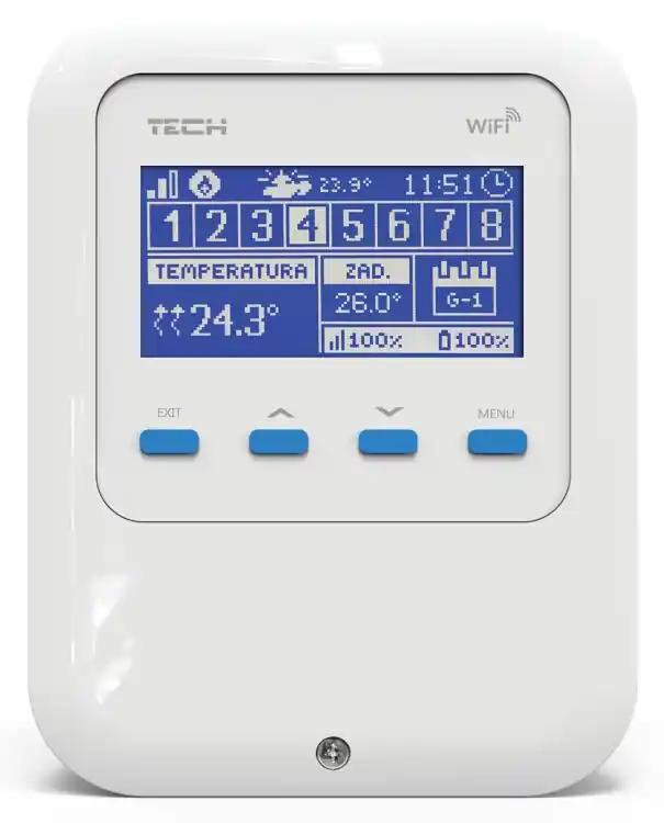 TECH CONTROLLERS EU-WiFi 8S regulátor, pro ovládání bezdrátových elektrických pohonů Horká Nabídka