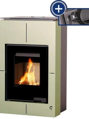 HS FLAMINGO AQUAFLAM VARIO SAPORO krbová kamna 11/7kW, s výměníkem, elektronická regulace, olivová Bezpečná Platba