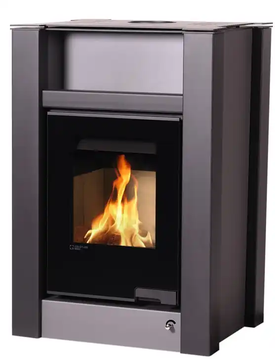 Rychlé Dodání HS FLAMINGO AQUAFLAM VARIO LEND krbová kamna 11kW, manuální regulace, šedá