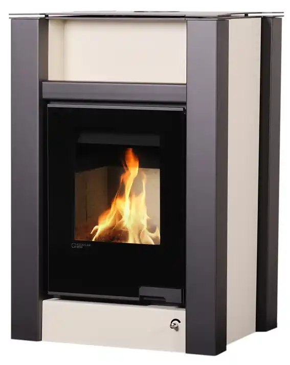 Poslední Šance HS FLAMINGO AQUAFLAM VARIO LEND krbová kamna 11kW, manuální regulace, krémová