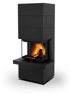 ROMOTOP CARA CS N 03 akumulační krb 2,9-7,4kW, designový, s výsuvnými dvířky, černá Akční Cena
