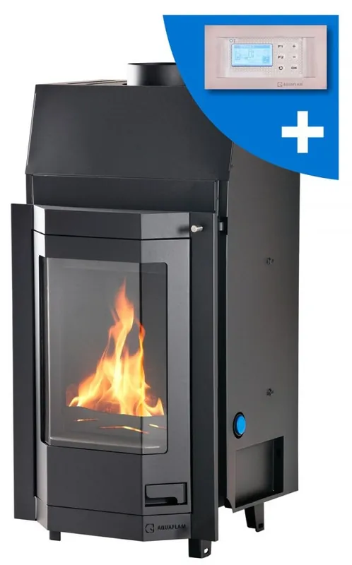 HS FLAMINGO AQUAFLAM PRIZMAT 7 krbová vložka 7kW, s výměníkem, automatická regulace, černá Levný