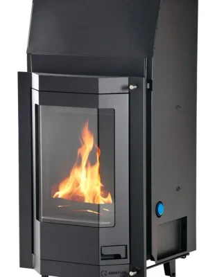 Výhodná Nabídka HS FLAMINGO AQUAFLAM PRIZMAT 12 krbová vložka 12kW, s výměníkem, manuální regulace, černá