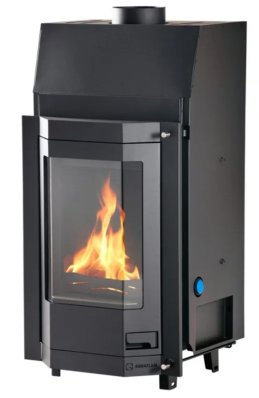 Výhodná Nabídka HS FLAMINGO AQUAFLAM PRIZMAT 12 krbová vložka 12kW, s výměníkem, manuální regulace, černá