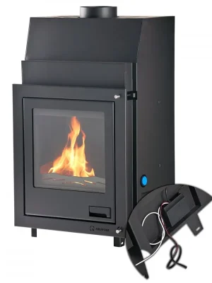 Shop Nu HS FLAMINGO AQUAFLAM PANORAMA 17 krbová vložka 17kW, s výměníkem, základní regulace, černá