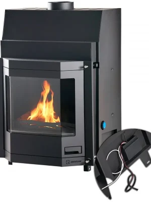 Exclusieve Akce HS FLAMINGO AQUAFLAM PRIZMAT 25 krbová vložka 25kW, s výměníkem, základní regulace, černá