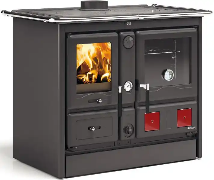 NORDICA TERMOROSA XXL D.S.A. sporák na tuhá paliva 18,4 kW, s výměníkem a troubou, černá Výhodná Nabídka
