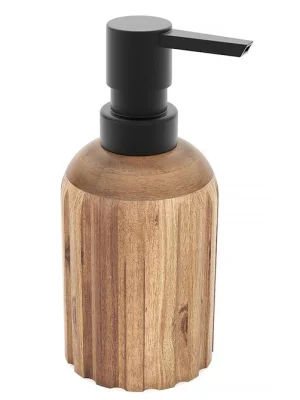 NIMCO AKAYA dávkovač tekutého mýdla 150 ml, černá/akáciové dřevo Sleva