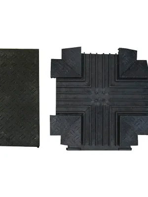 Černý plastový kabelový most "křižovatka" (4x35x35, 1x35x40) FLOMA CPR27 - délka 80 cm, šířka 80 cm, výška 6 cm Beste Prijs