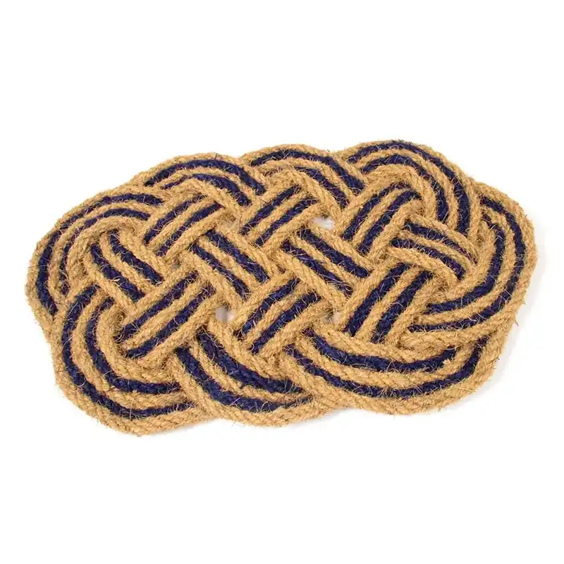 Shop Nu Kokosová venkovní čisticí vstupní rohož FLOMA Jumbo Oval Blue - délka 45 cm, šířka 75 cm, výška 3,5 cm