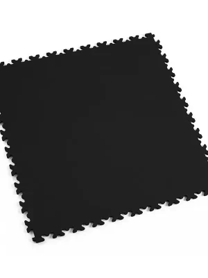 Černá plastová (PVC) zátěžová dlažba Fortelock Industry (kůže) - délka 51 cm, šířka 51 cm, výška 0,7 cm Bestel Nu
