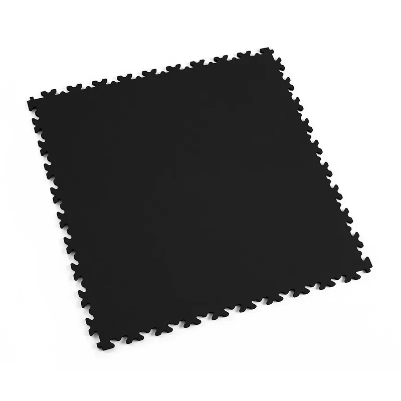 Černá plastová (PVC) zátěžová dlažba Fortelock Industry (kůže) - délka 51 cm, šířka 51 cm, výška 0,7 cm Bestel Nu