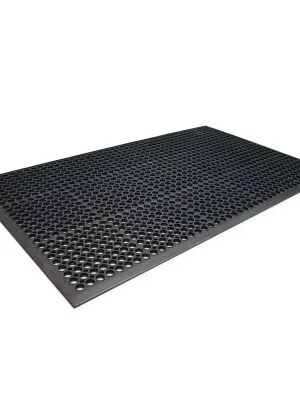 Černá gumová protiúnavová rohož - délka 120 cm, šířka 80 cm, výška 1,4 cm Beperkt Aanbod