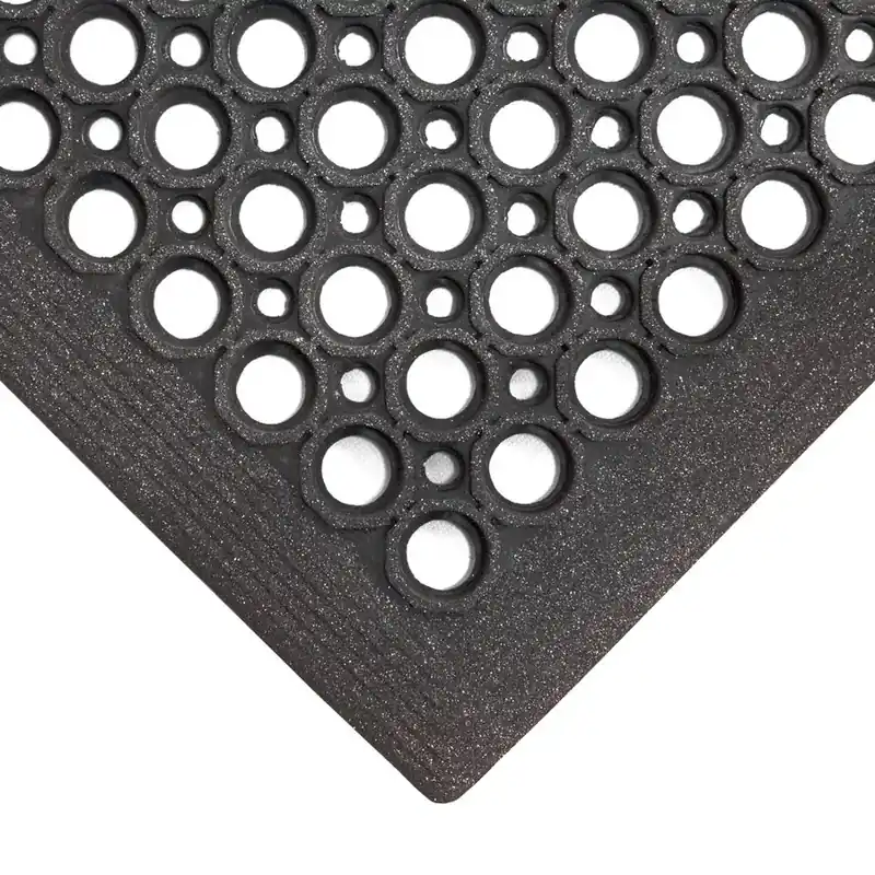 Černá gumová protiúnavová protiskluzová olejivzdorná rohož High-Duty Grit 100% nitril - délka 150 cm, šířka 90 cm, výška 1,3 cm Hoge Kwaliteit