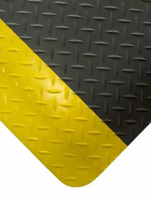Aanbieding Černo-žlutá gumová protiúnavová laminovaná rohož - délka 90 cm, šířka 60 cm, výška 1,5 cm