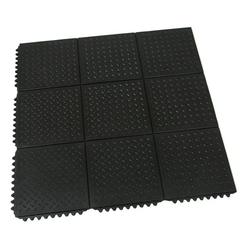 Gumová protiúnavová rohož FLOMA Diamond Plate Tile - délka 91 cm, šířka 91 cm, výška 1,4 cm Nieuw