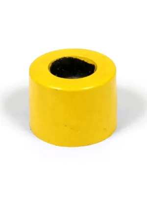 Žlutý plastový koncový díl "samice" pro silniční obrubníky RePVC - průměr 14,5 cm, výška 10 cm Hete Deal