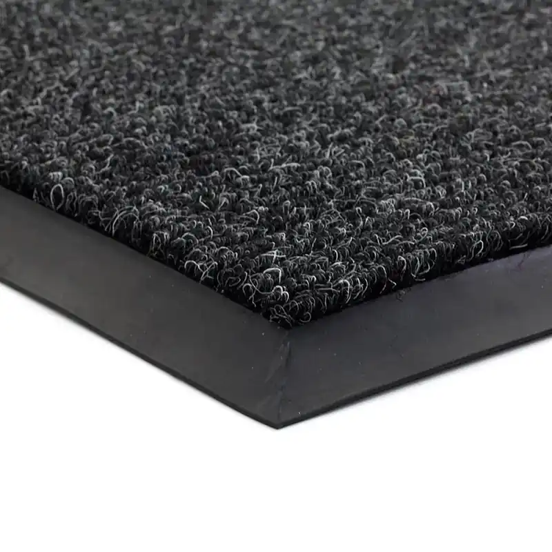 Černá textilní zátěžová vstupní rohož FLOMA Catrine - délka 50 cm, šířka 80 cm, výška 1,35 cm Nu Kopen