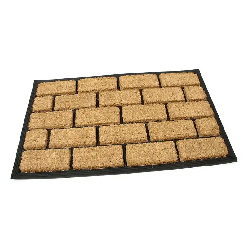 Kokosová čisticí venkovní vstupní rohož FLOMA Rectangle - Bricks - délka 45 cm, šířka 75 cm, výška 2,2 cm Koop Vandaag