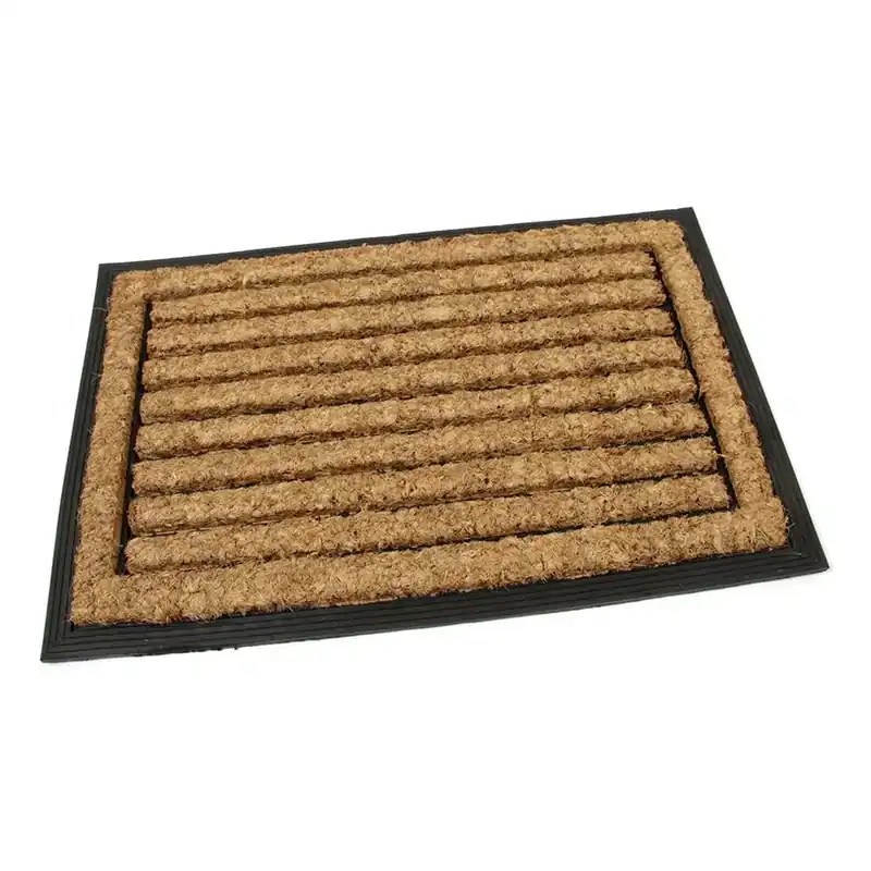 Kokosová čisticí venkovní vstupní rohož FLOMA Rectangle - Stripes - délka 40 cm, šířka 60 cm, výška 2,2 cm Meest Verkocht