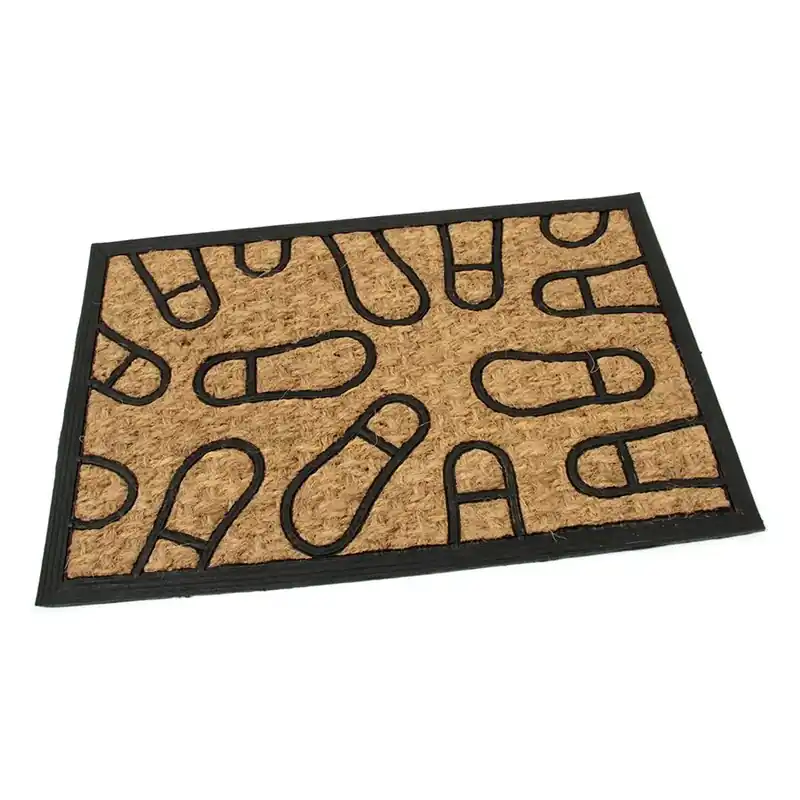 Kokosová čisticí venkovní vstupní rohož FLOMA Rectangle - Traces - délka 40 cm, šířka 60 cm, výška 0,8 cm Nieuw