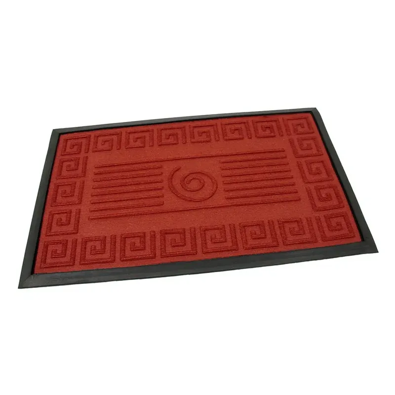 Rechtstreeks Van De Fabrikant Červená textilní gumová vstupní rohož FLOMA Rectangle - Deco - délka 45 cm, šířka 75 cm, výška 0,8 cm