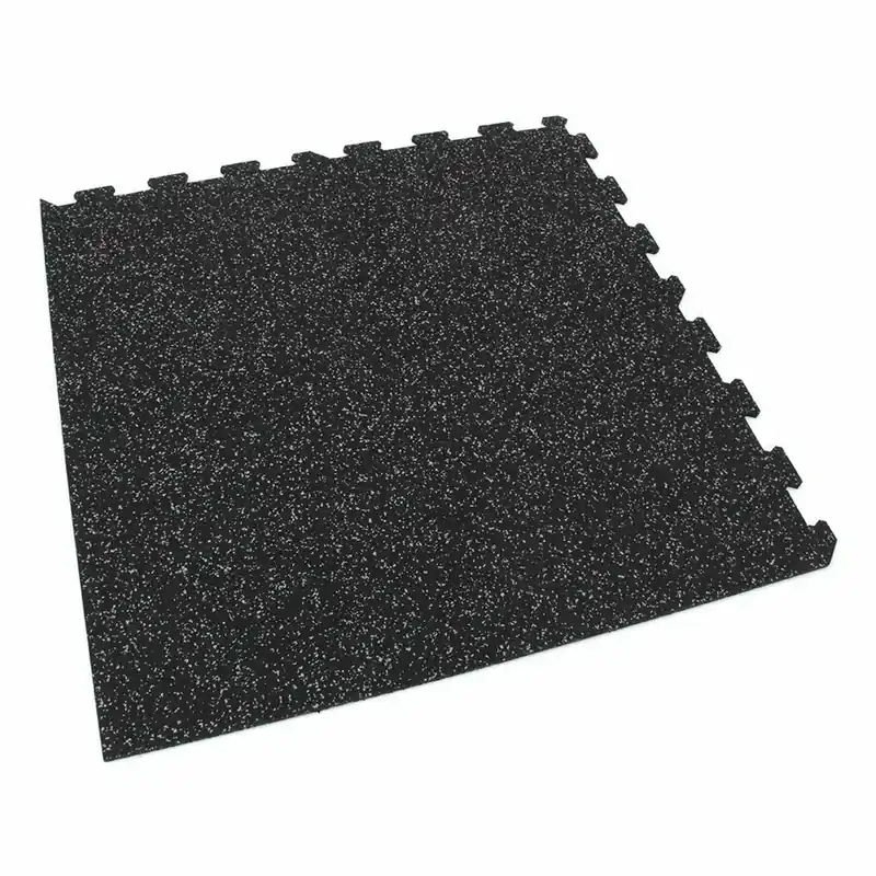 Op = Op Černo-šedá gumová podlahová deska (puzzle - roh) FLOMA FitFlo SF1050 - délka 95,6 cm, šířka 95,6 cm, výška 1,6 cm