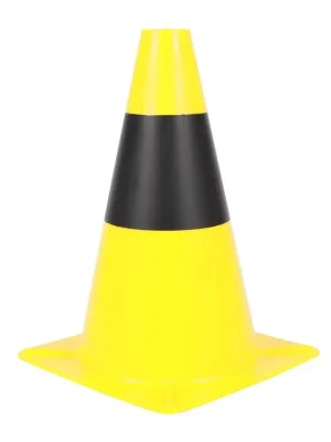 Černo-žlutý plastový dopravní kužel - šířka 21 cm, výška 30 cm Premium