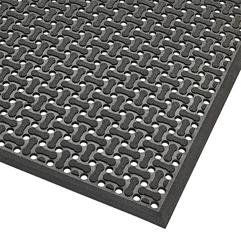 Černá gumová oboustranná protiskluzová rohož Superflow XT - délka 60 cm, šířka 90 cm, výška 0,85 cm Veilige Betaling