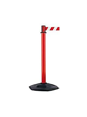 Flitsaanbieding Červený plastový sloupek se samonavíjecím pásem - výška 97,5 cm