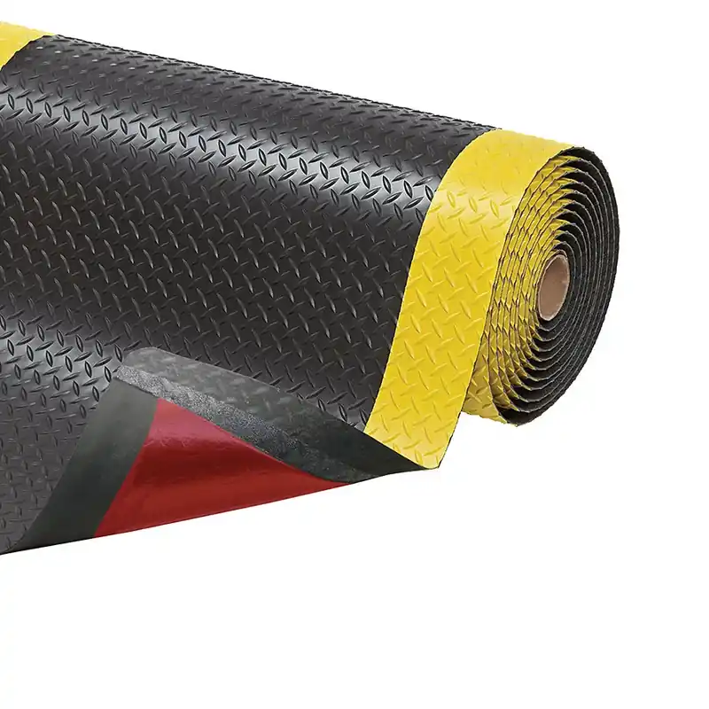Superprijs Černo-žlutá protiúnavová laminovaná rohož (metráž) Cushion Trax - délka 1 cm, šířka 122 cm, výška 1,4 cm