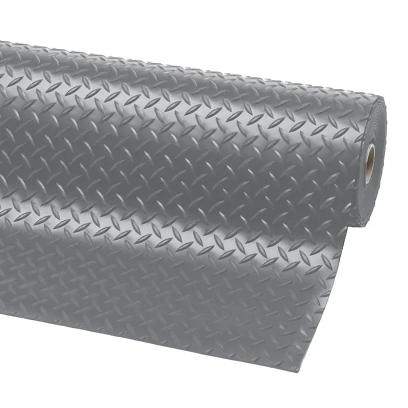 Actieprijs Šedá plastová (PVC) protiskluzová rohož (metráž) Diamond Plate Runner - délka 1 cm, šířka 122 cm, výška 0,47 cm