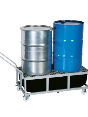Kovová pojízdná kombinovaná jímka s roštem - objem 200 l - délka 128 cm, šířka 68 cm, výška 48,5 cm Rechtstreeks Van De Fabrikant