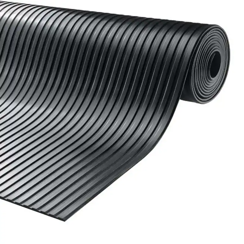 Weekendaanbieding Černá gumová průmyslová protiskluzová rohož FLOMA Gamma - délka 10 m, šířka 100 cm, výška 0,6 cm