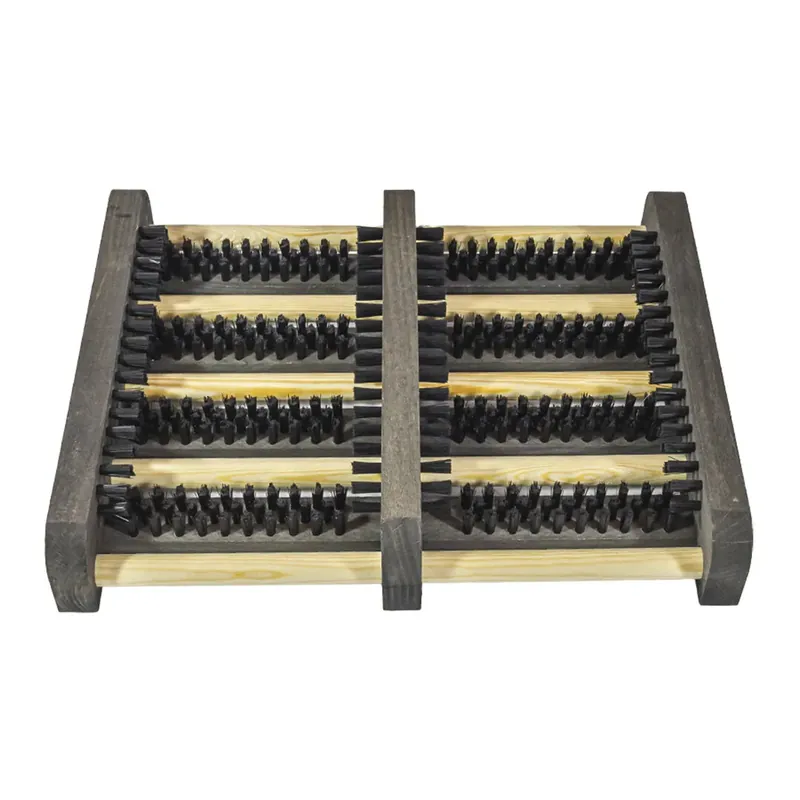 Rechtstreeks Van De Fabrikant Dřevěno-plastový kartáčový čistič bot a podrážek obuvi FLOMA BootScraper - délka 27 cm, šířka 34 cm, výška 5,5 cm