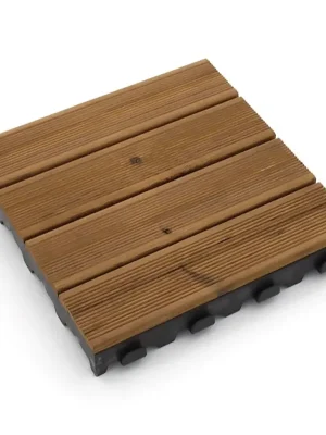 Dřevěná terasová dlažba Linea Combi-Wood - délka 39 cm, šířka 39 cm, výška 6,5 cm Korting