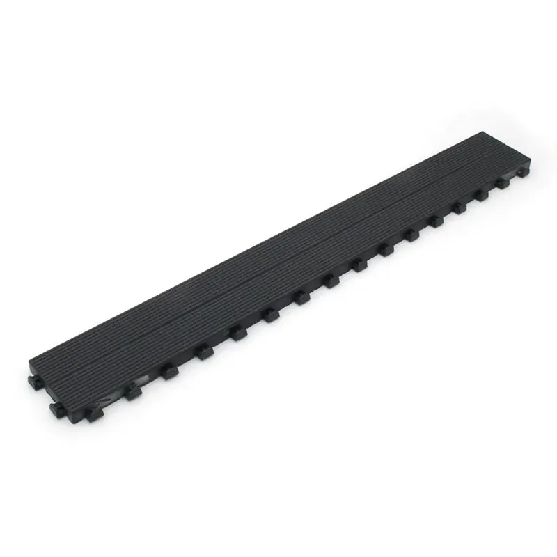 Rechtstreeks Van De Fabrikant Černá plastová terasová dlažba Linea Striped (hrubé rýhování) - délka 116,5 cm, šířka 14,3 cm, výška 2,5 cm