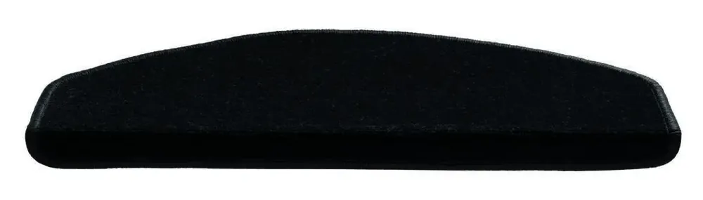 Lage Prijs Černý kobercový půlkruhový nášlap na schody Parma - délka 25 cm, šířka 65 cm, výška 3,5 cm