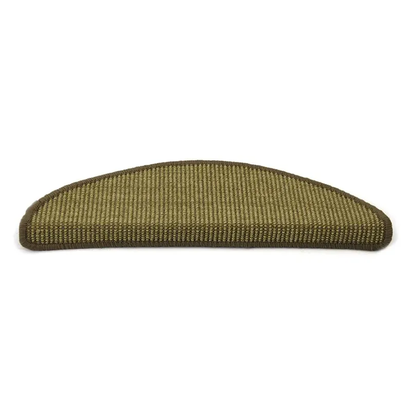 Superprijs Béžový kobercový půlkruhový nášlap na schody Sisal - délka 17 cm, šířka 56 cm, výška 3,5 cm