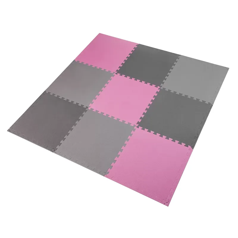 Růžovo-šedá pěnová puzzle podložka (9 ks) ONE FITNESS - délka 180 cm, šířka 180 cm, výška 1 cm Koop Online