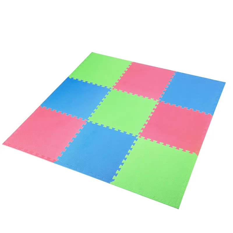 Must-Have Různobarevná pěnová puzzle podložka (9 ks) ONE FITNESS - délka 180 cm, šířka 180 cm, výška 1 cm