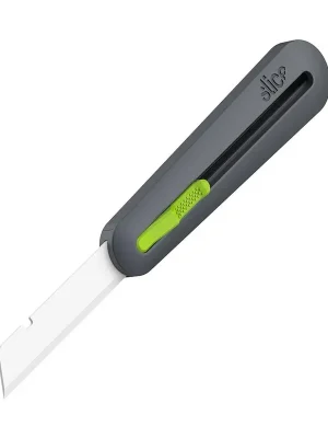 Černo-zelený plastový průmyslový samozatahovací univerzální nůž SLICE - délka 15,5 cm, šířka 3,4 cm, výška 2,2 cm Beste Prijs